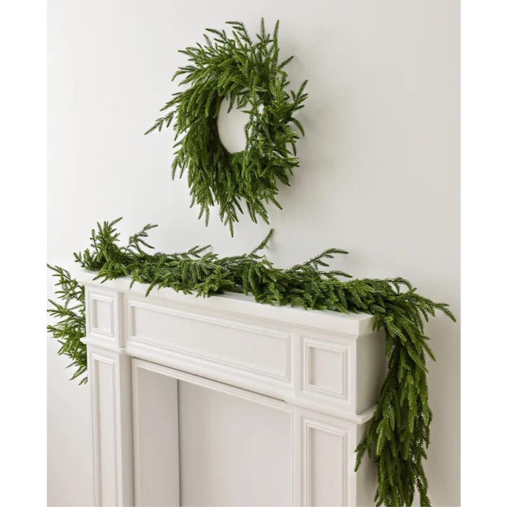 6/9ft Christmas Lush Garland Artificial Greenery Real Touch Garland for Holiday Home Decor