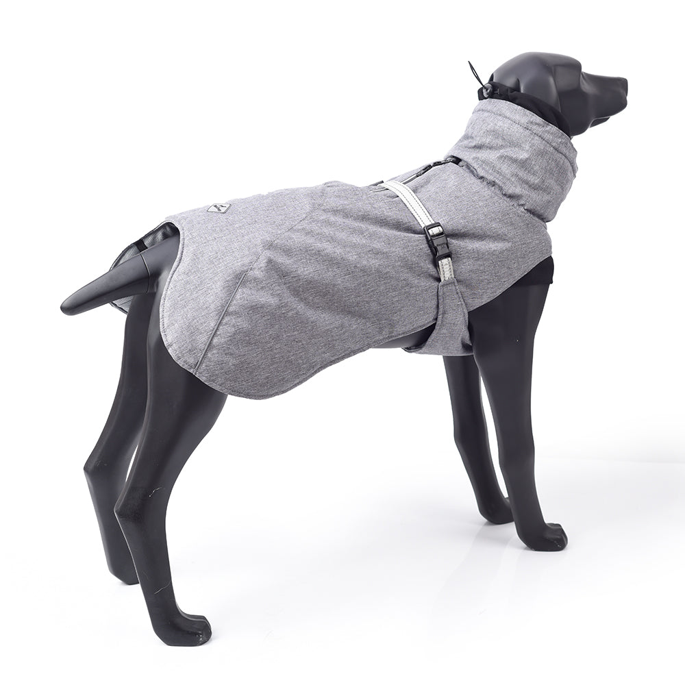 New Style Dog Winter Jacket with Waterproof Warm Polyester Filling Fabric-（gray，size  S）