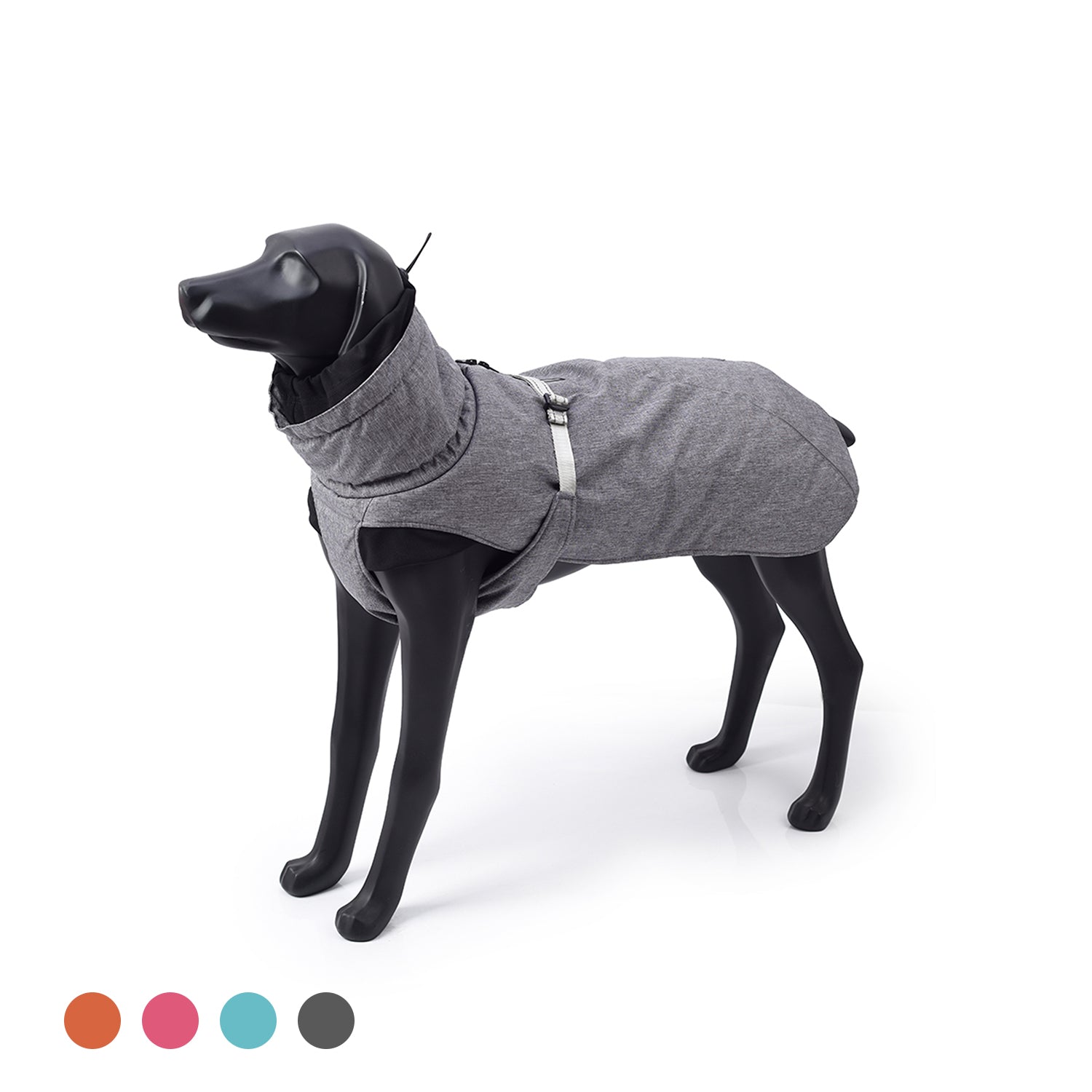 New Style Dog Winter Jacket with Waterproof Warm Polyester Filling Fabric-（gray，size  S）