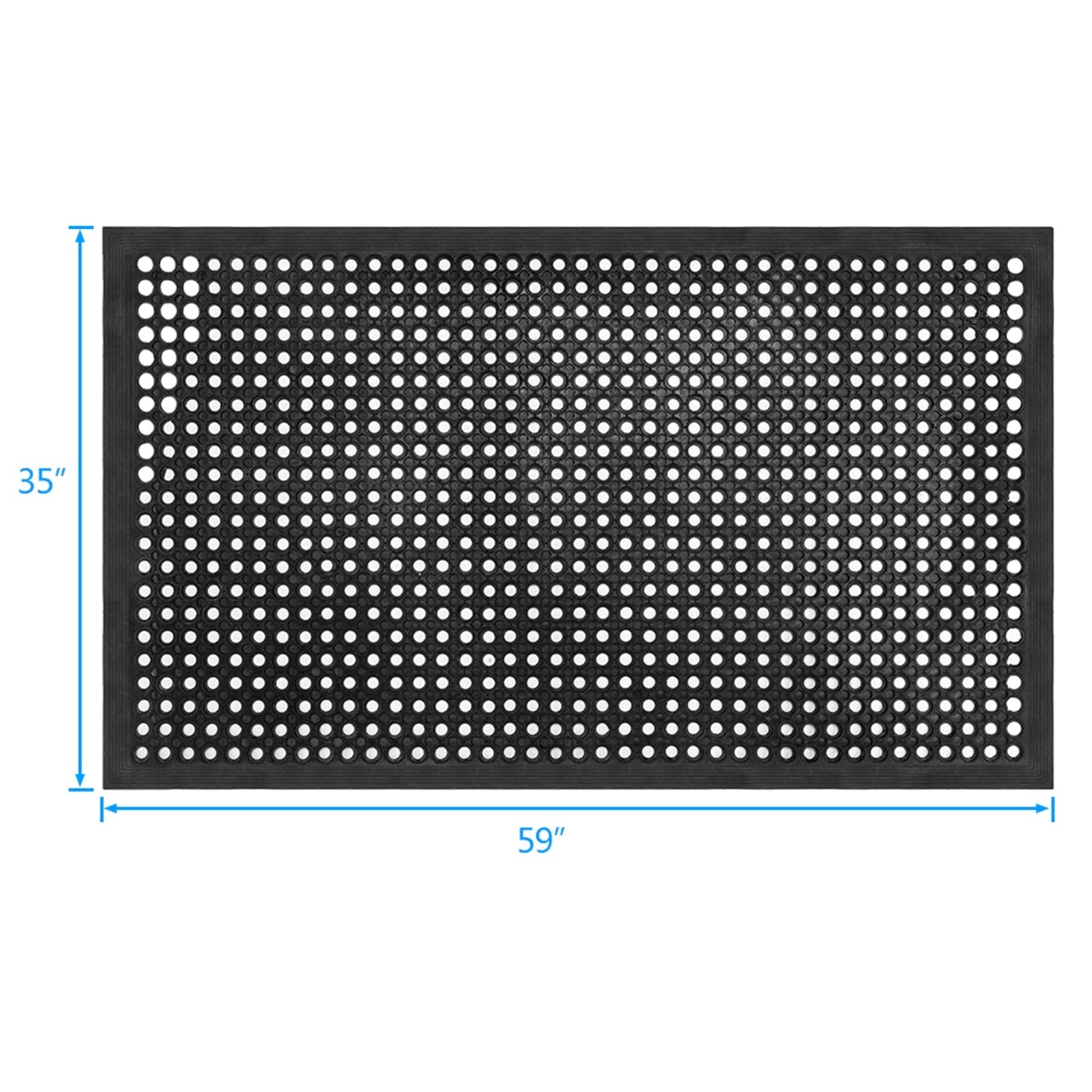 Bar Kitchen Industrial Multi-functional Anti-fatigue Drainage Rubber Non-slip Hexagonal Mat 150*90cm