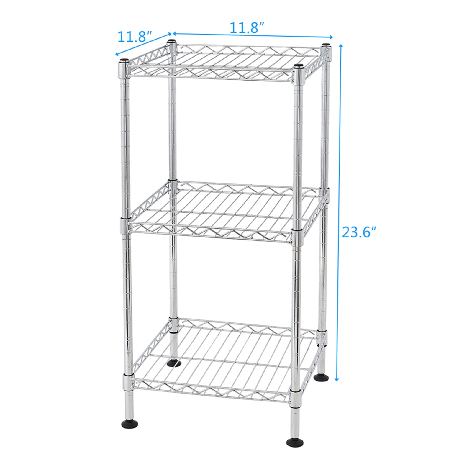 3-Tier Steel Wire Shelving Tower