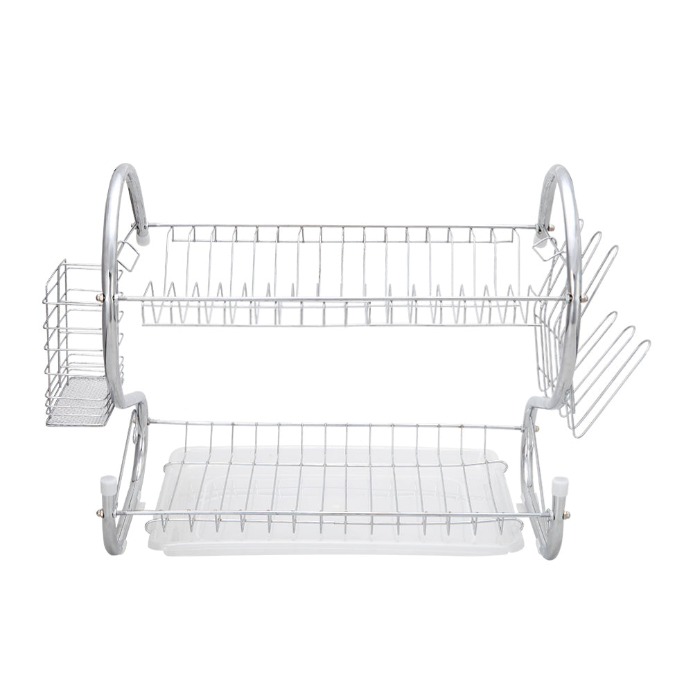 Multifunctional S-shaped Dual Layers Bowls & Dishes & Chopsticks & Spoons Collection Shelf Dish Drainer