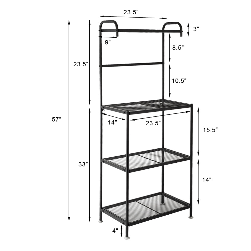 4-Tier Wire Mesh Laminate Kitchen Shelf