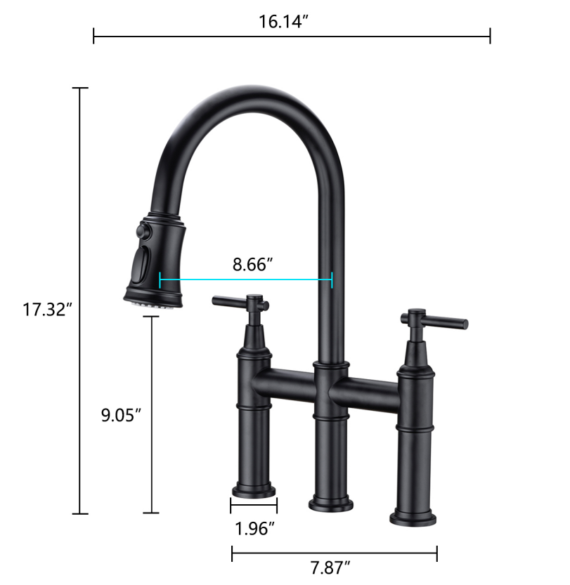 Pull Down Double Handle Kitchen Faucet