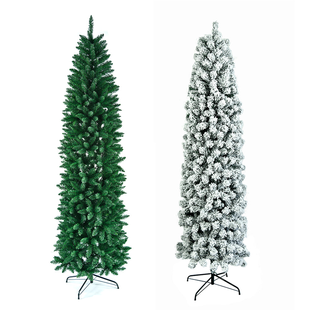 7.5ft Pencil Flocking Christmas Tree