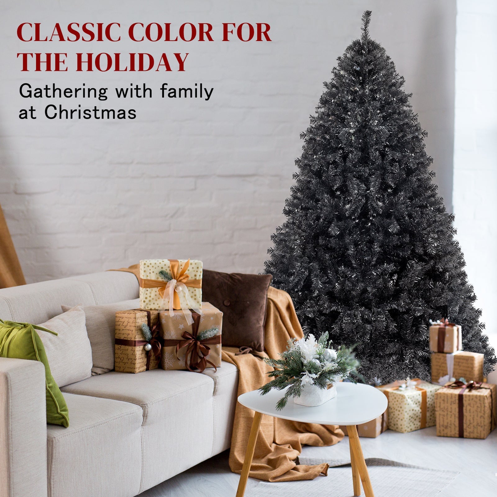 6ft 1150 Branches PVC Christmas Tree Black