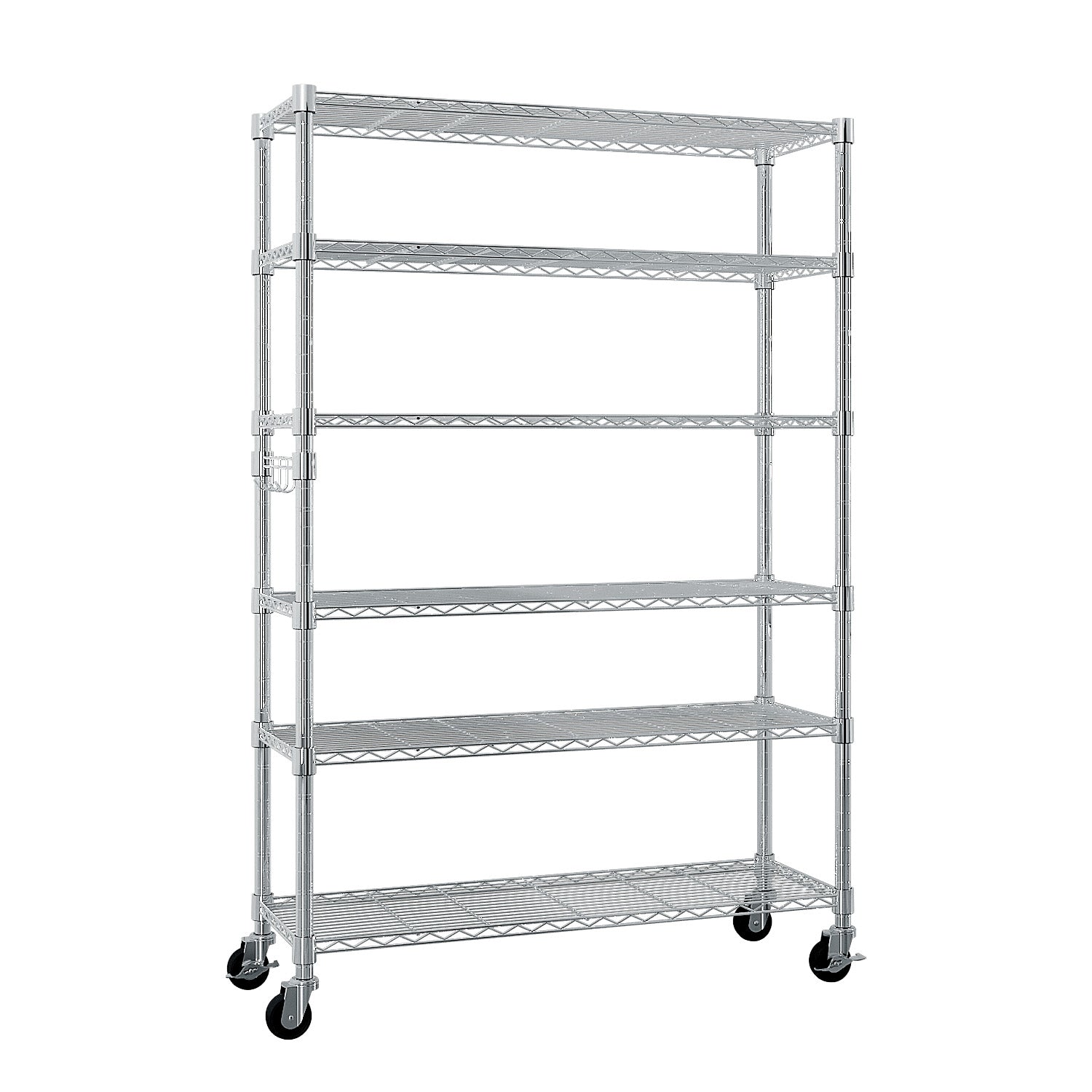 6-Tier disassembly and free assembly NSF-Certified Steel Wire Shelving with Wheels