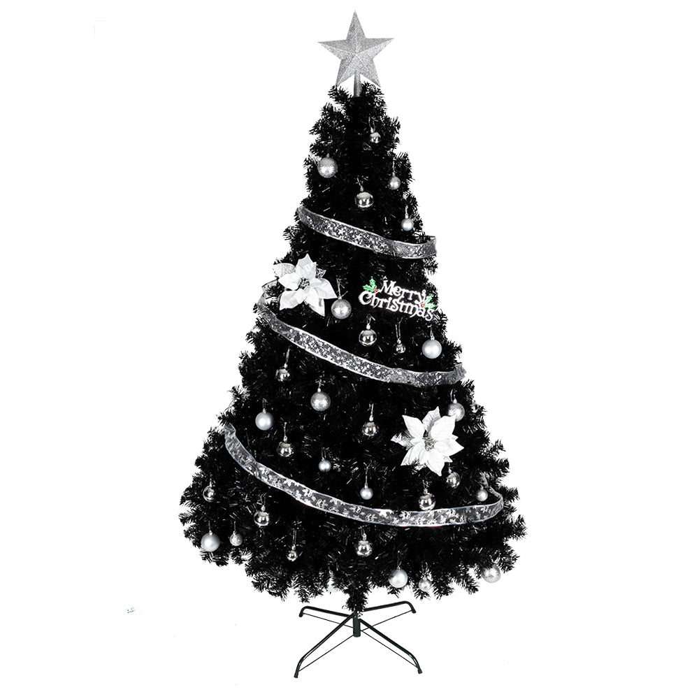 6ft 1600 Branches PVC Christmas Tree Black--Substitution code:	36564136