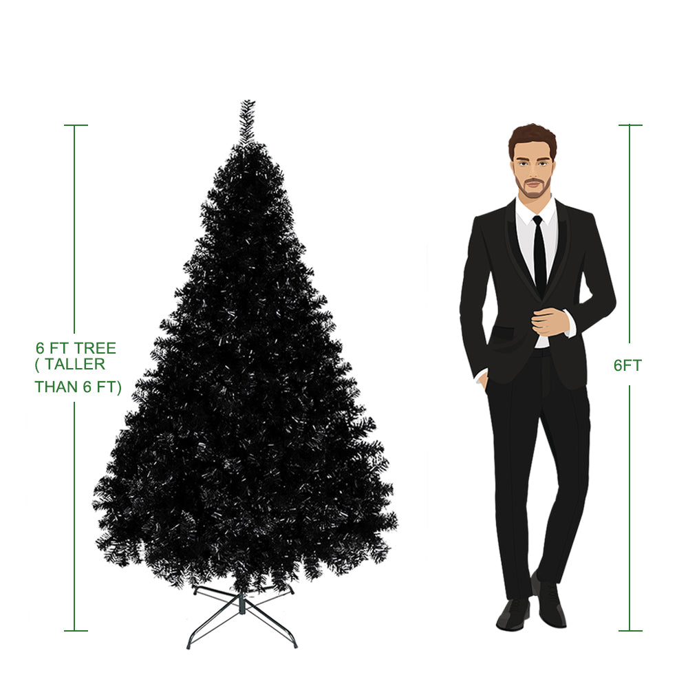 6ft 1600 Branches PVC Christmas Tree Black--Substitution code:	36564136