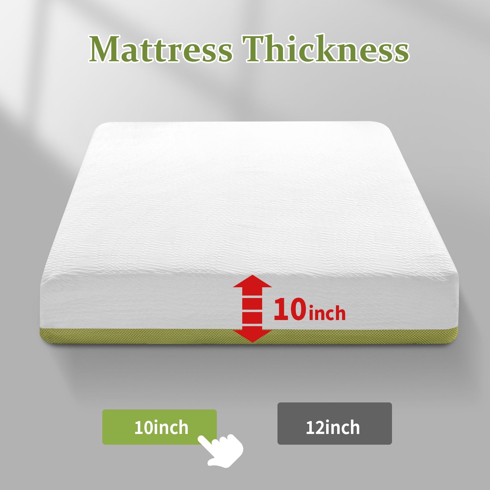 10 Inch Gel Memory Foam Mattress for Cool Sleep, Pressure Relieving, Matrress-in-a-Box, Full Size