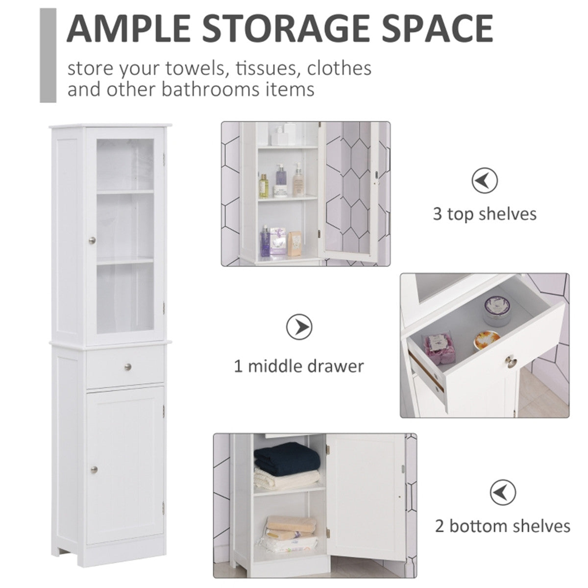 Bathroom Storage Cabinet ( Amazon Shipping)（Prohibited by WalMart）