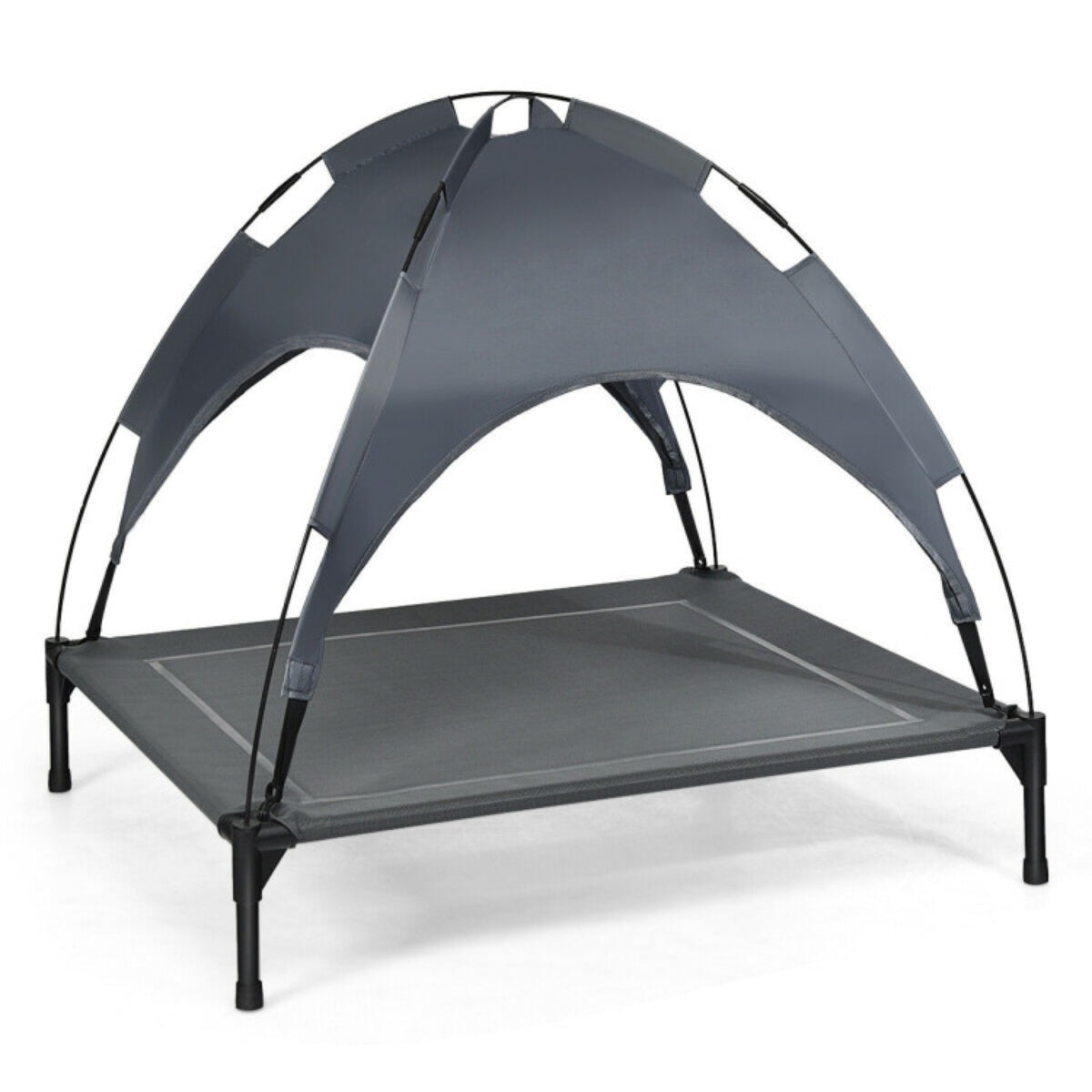 35.5" x 32"  Dog Cot with UV Protection Canopy Shade