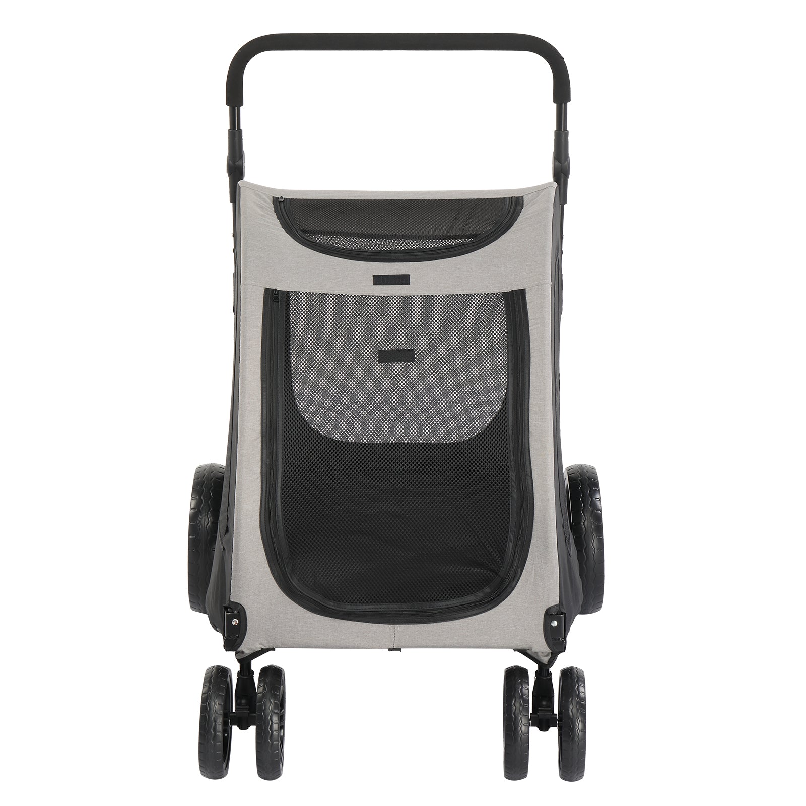 Dog Stroller for Medium to Large Dogs, Foldable Dog Wagon with 4 Wheels, Adjustable Handle, Bid Dog Jogger Stroller, Grey