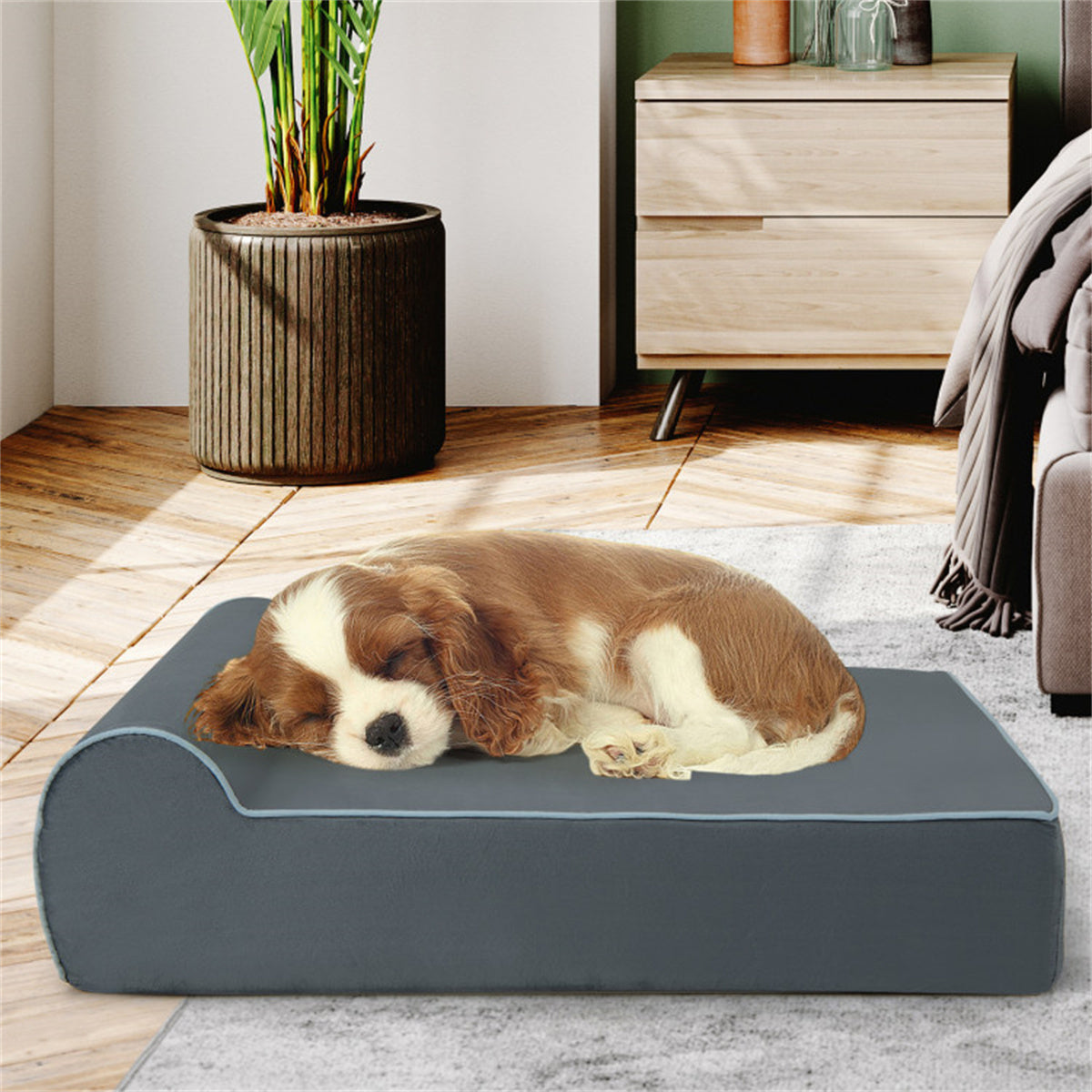 Orthopedic Dog Bed Dog Sofa with Headrest and Removable Washable Cover