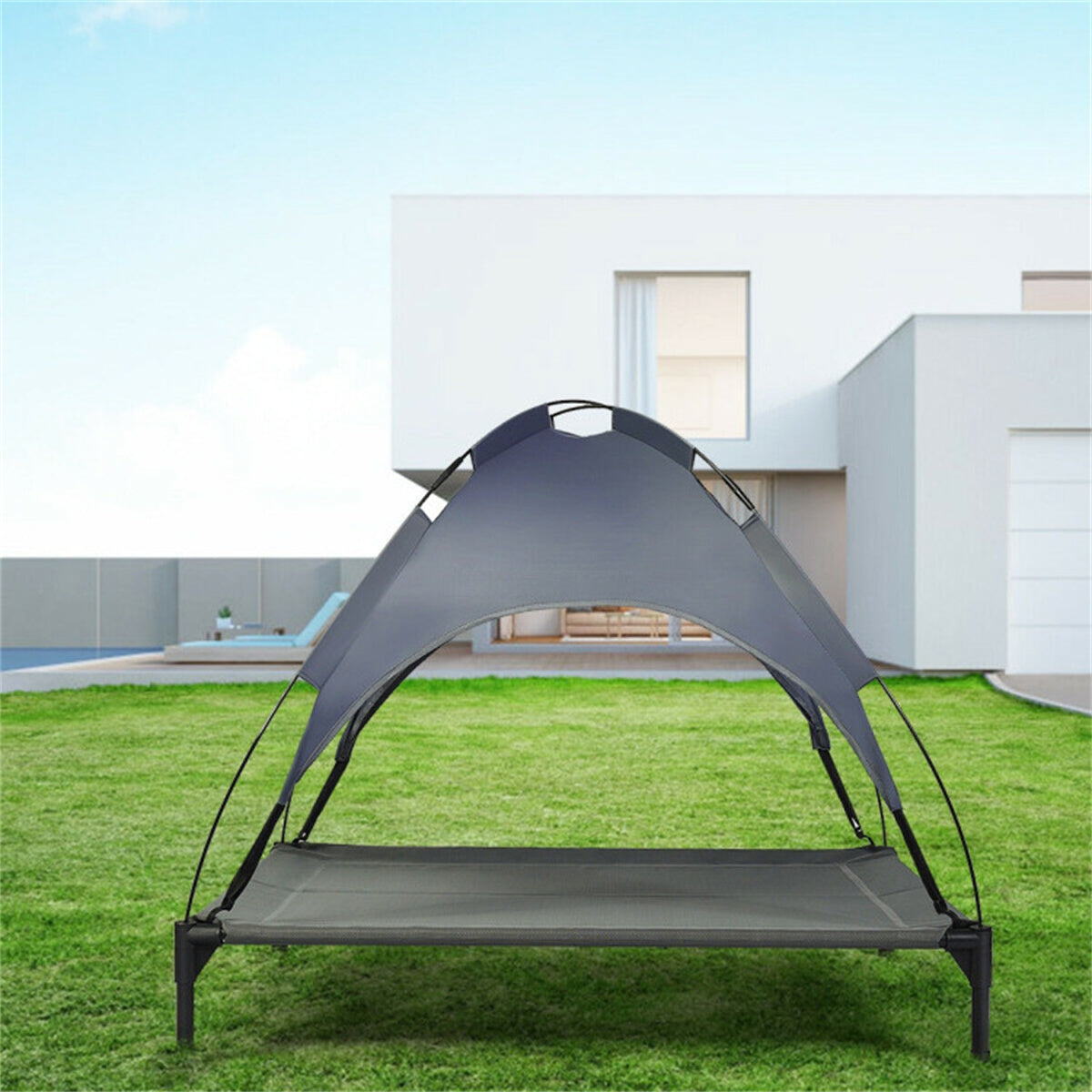 41.5" x 34.5"  Dog Cot with UV Protection Canopy Shade