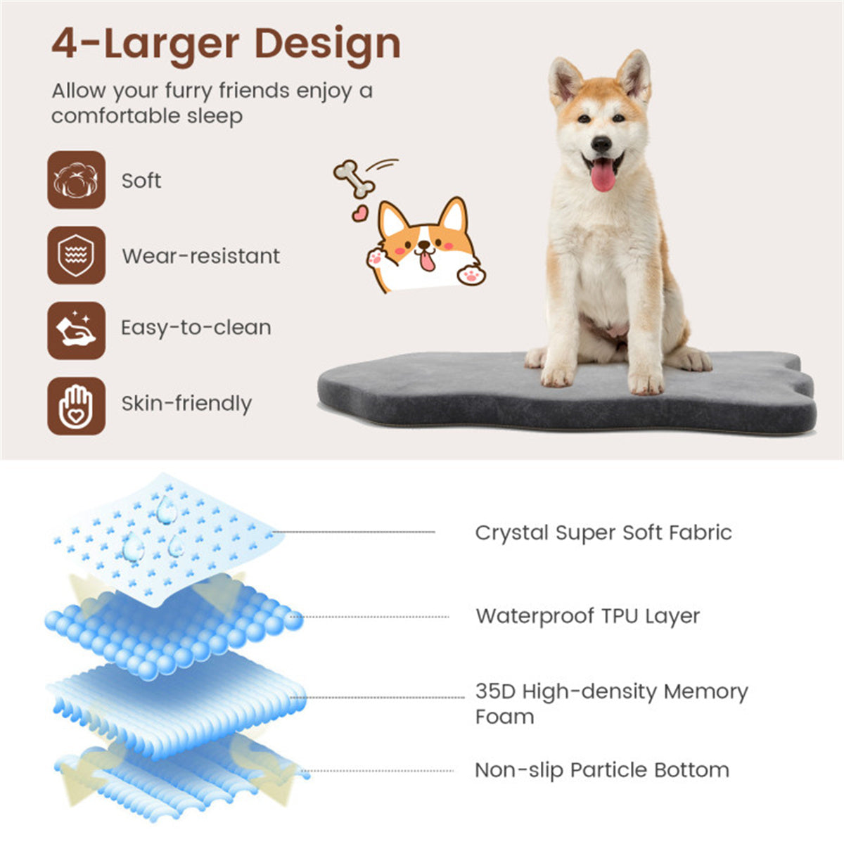 43 " Orthopedic Dog Bed for Large Dogs  ﻿