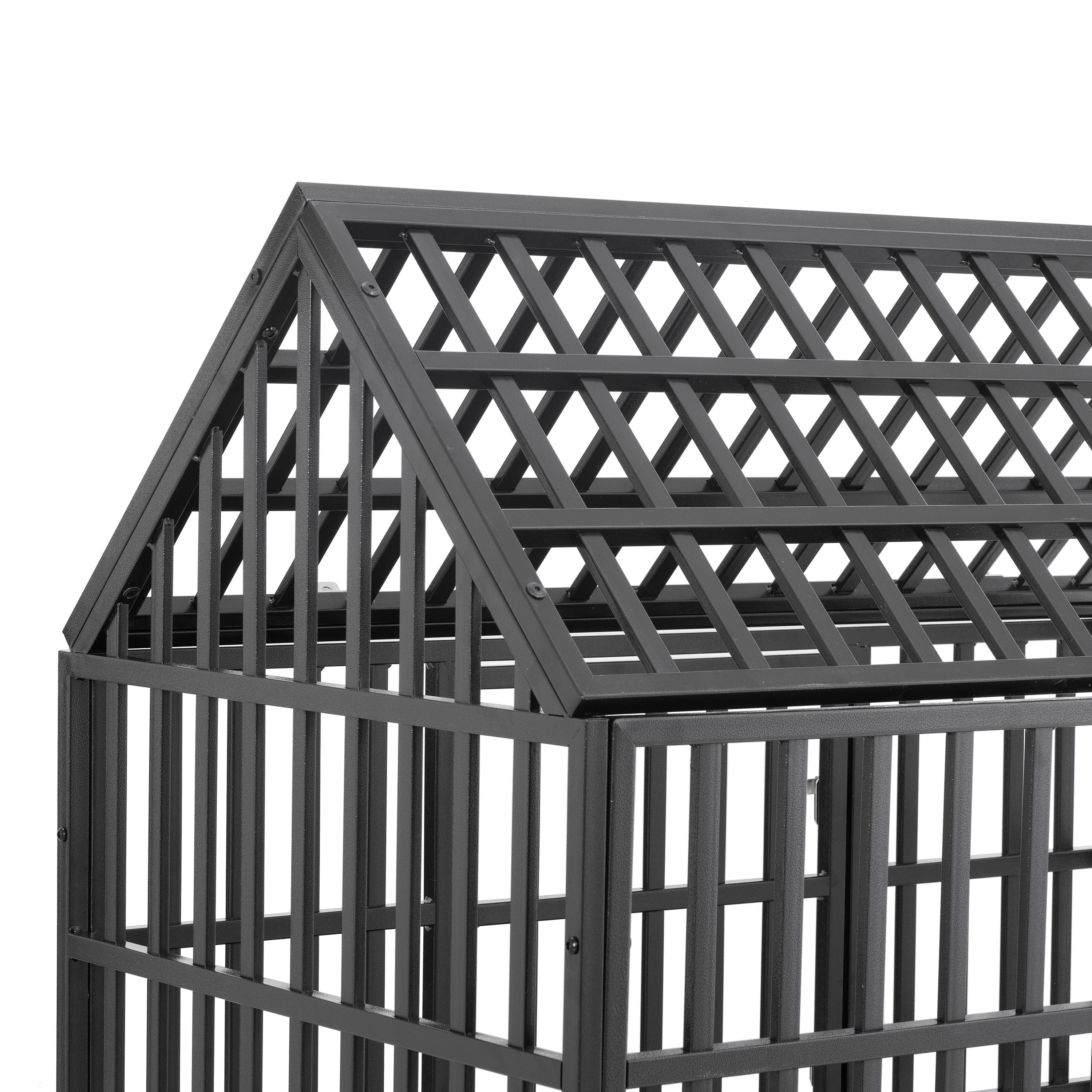 Heavy Duty Dog Cage  pet Crate with Roof & window on roof