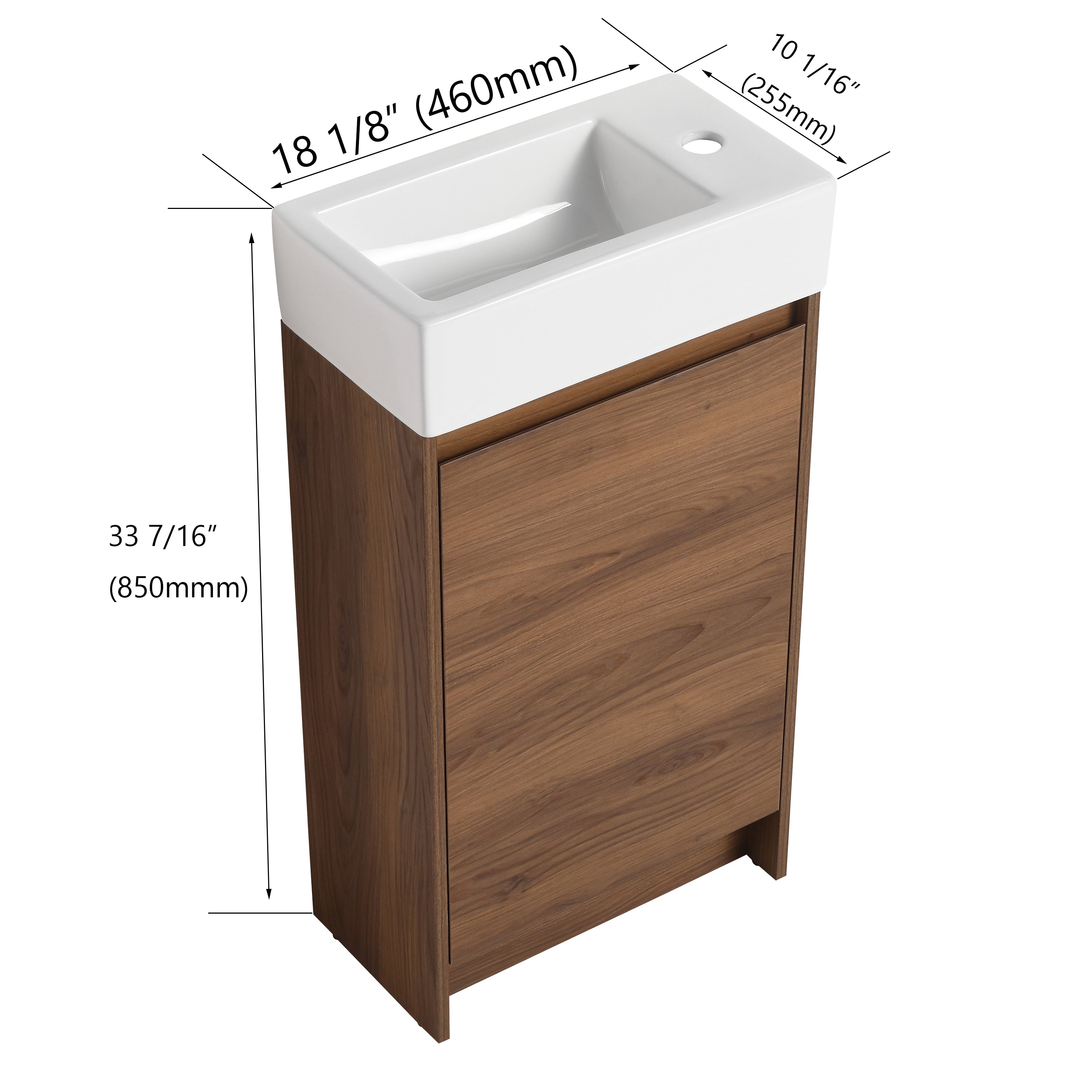 18 Inch  Bathroom Vanity With Single Sink, Soft Closing Doors, Suitable For Small Bathroom