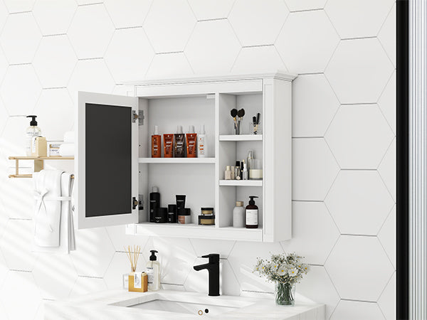 30'' x 28'' Medicine Cabinet, Wall Mounted Bathroom Storage Cabinet, Modern Bathroom Wall Cabinet with Mirror,Medicine Cabinet,  Mirror Cabinet with 3 Open Shelves (Not Include Bathroom Vanity )