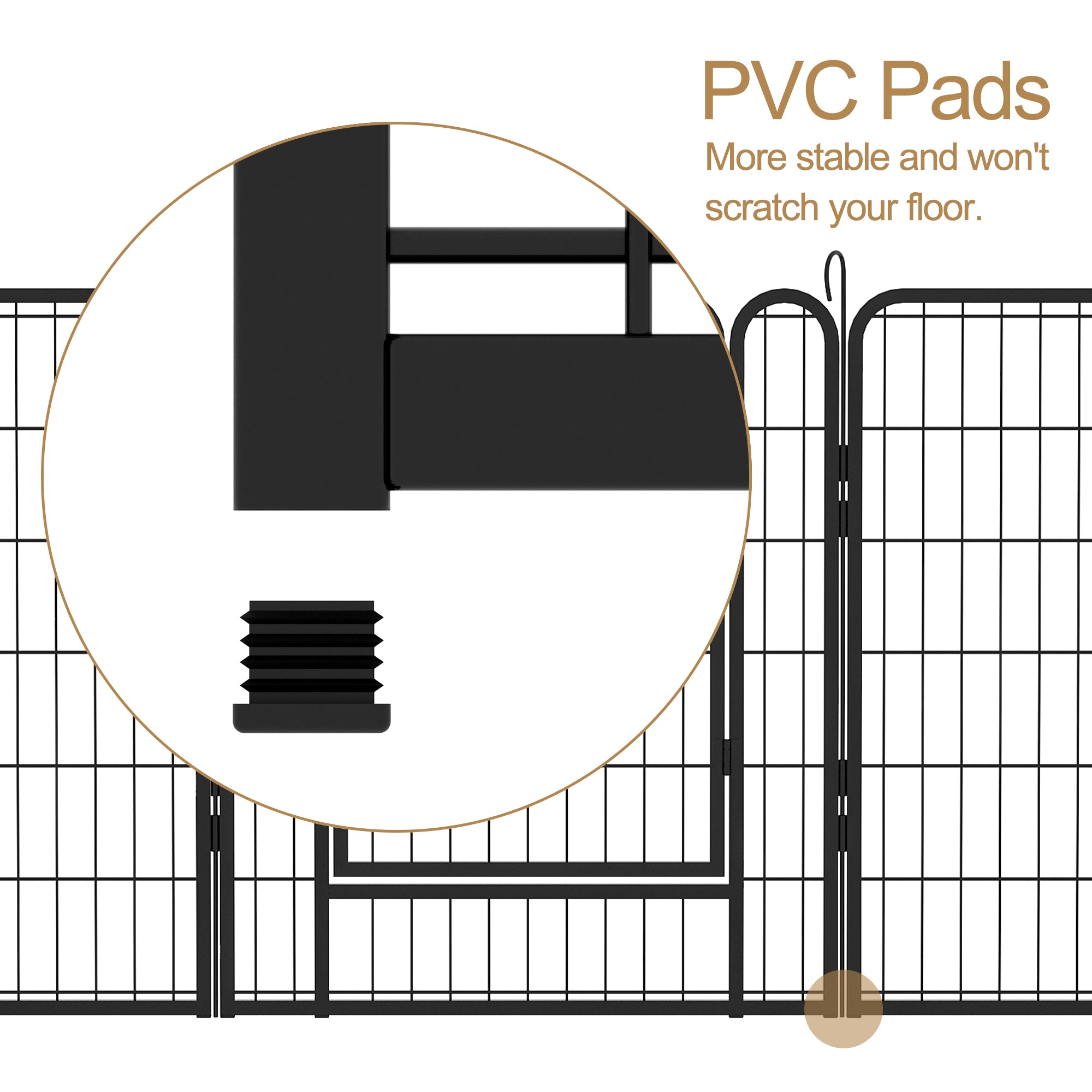 16 Panels Heavy Duty Metal Playpen with door,31.7"H Dog Fence Pet Exercise Pen for Outdoor