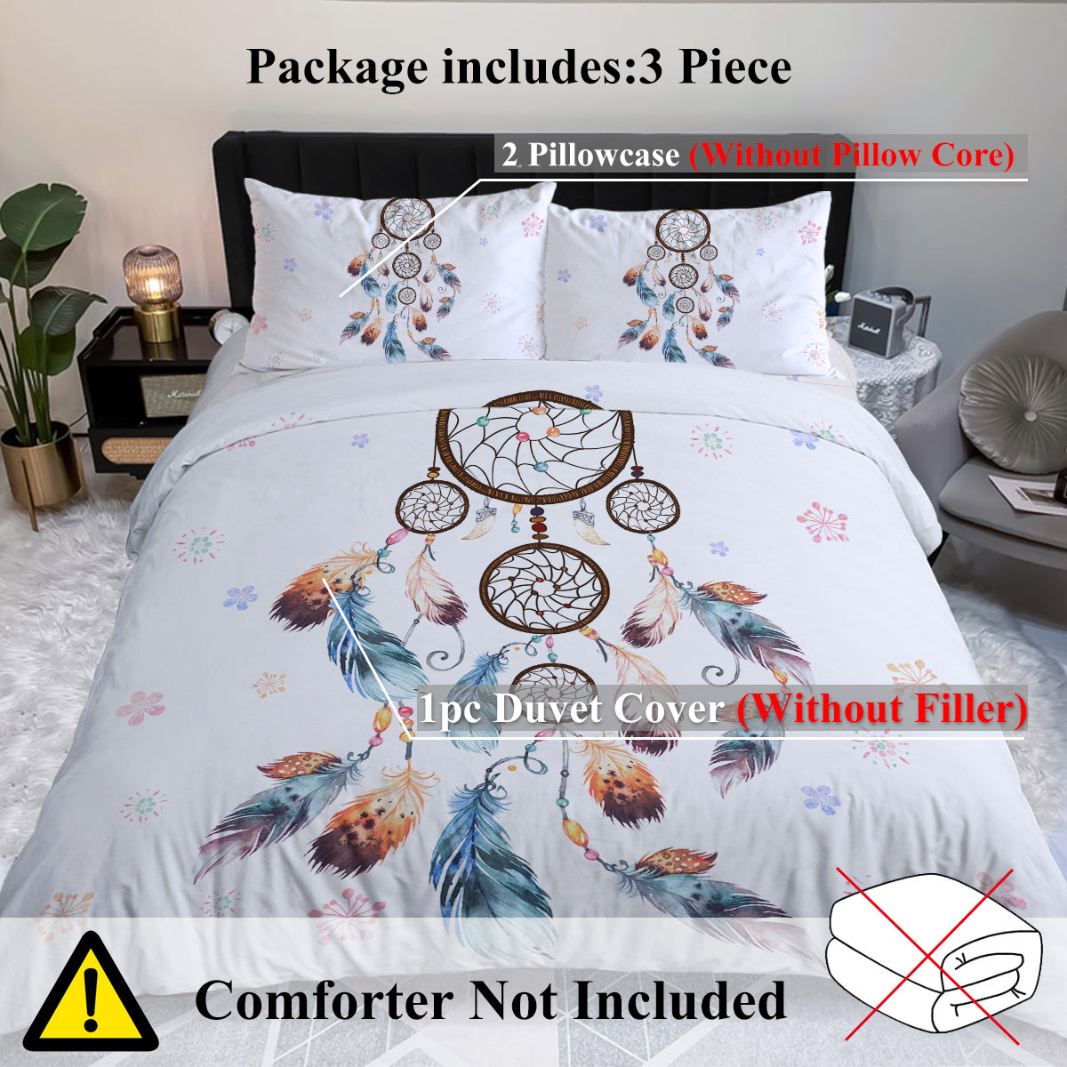 Dream Catcher Soft Duvet Cover set for Comforter 3pcs Bedding set Kids Gift