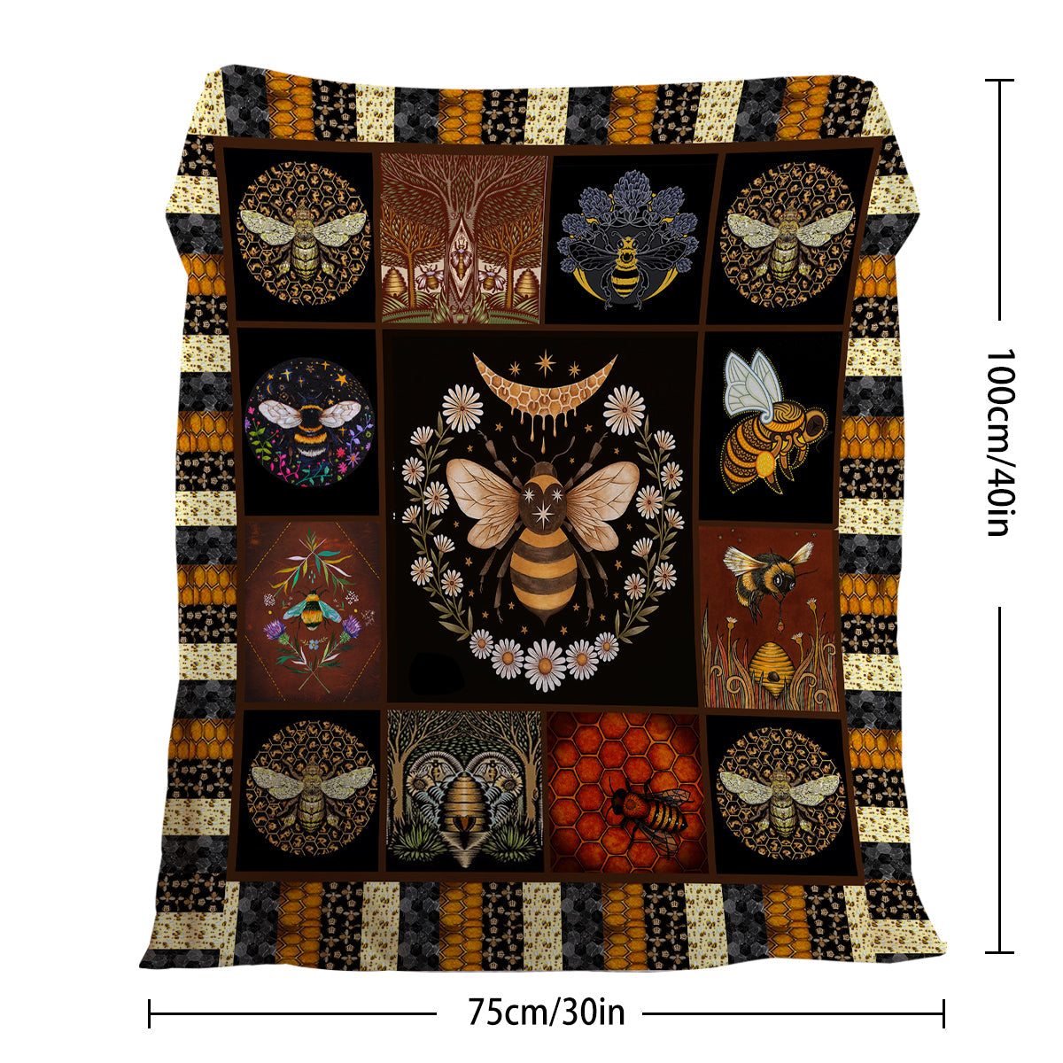 Bees Flannel Throw Blanket Throw Blanket  Fluffy Blanket Blanket