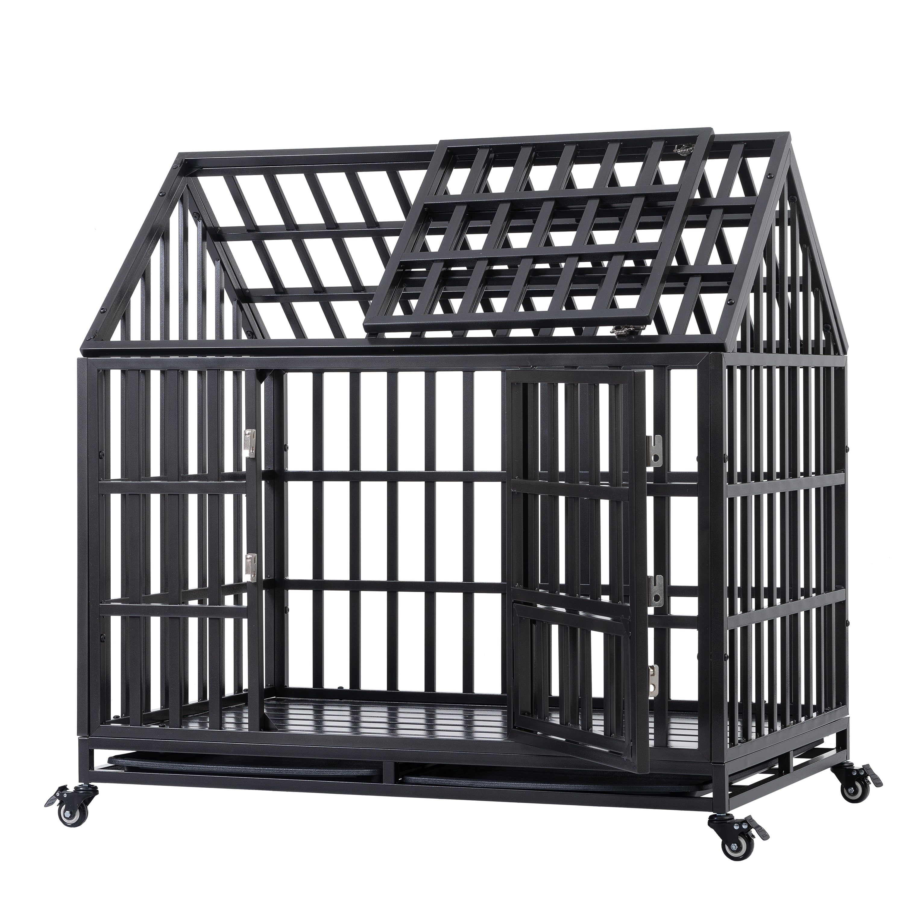 Heavy Duty Dog Cage  pet Crate with Roof