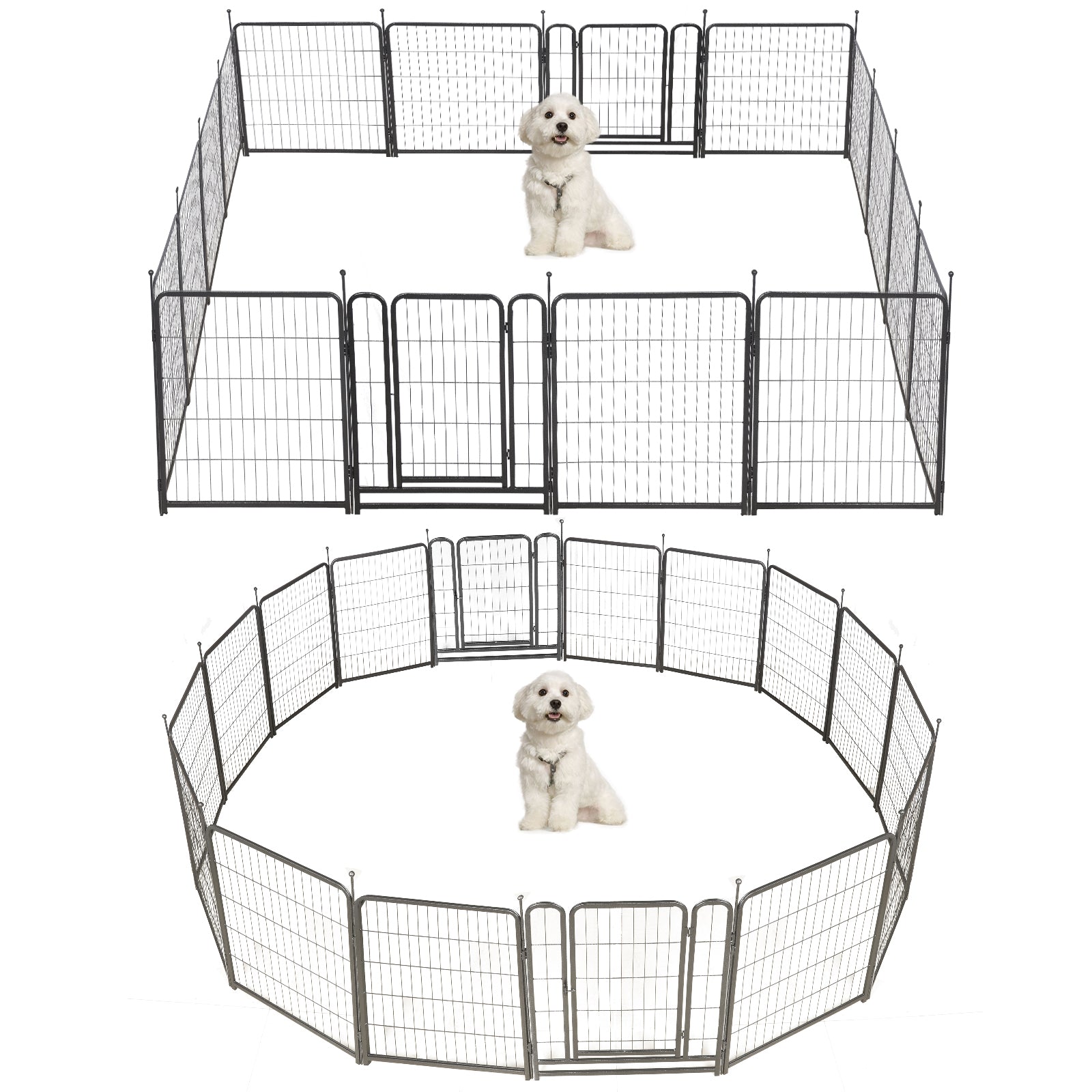 16 Panels Dog Playpen for outdoor,yard,camping,31.6"Height dog fence with 2 doors.