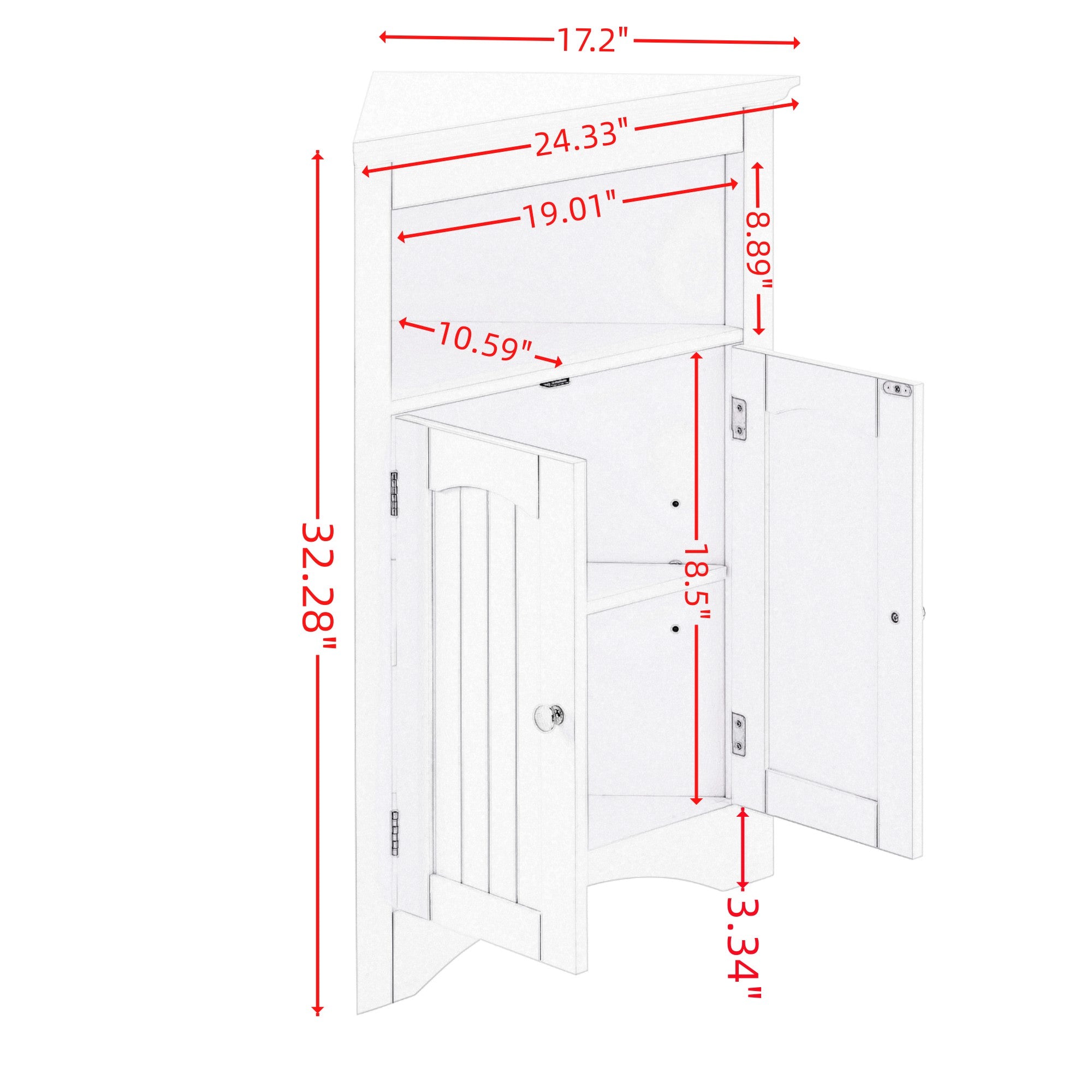 sideboard cabinet,corner cabinet,Bathroom Floor Corner Cabinet with Doors and Shelves, Kitchen, Living Room,Free Standing Storage Cabinet for Bathroom