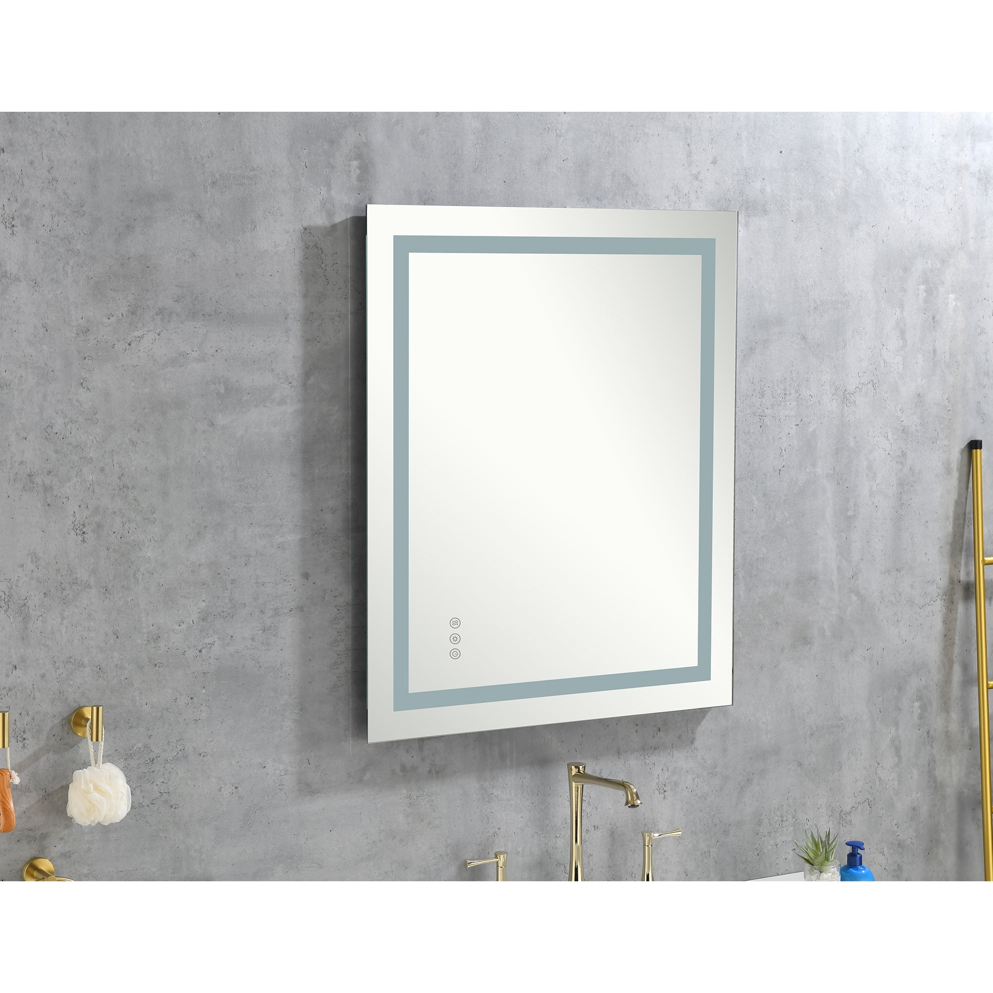 36x28 Inch LED Bathroom Mirror with Frontlit and Backlit, Wall Mounted Vanity Mirror with Smart Touch Button, Anti-Fog, Memory Function, 3 Colors, Stepless Dimmable Makeup Mirror(Horizontal/Vertical)