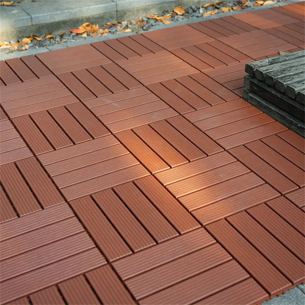 88pcs Dark Brown 11.8"x11.8"(30cmx30cm) Interlocking Deck Tiles - Waterproof, Anti-Slip, All-Weather Patio Flooring for Outdoor and Indoor Use - Smooth Wood-Grain Design Ideal for Courtyards, Balconie