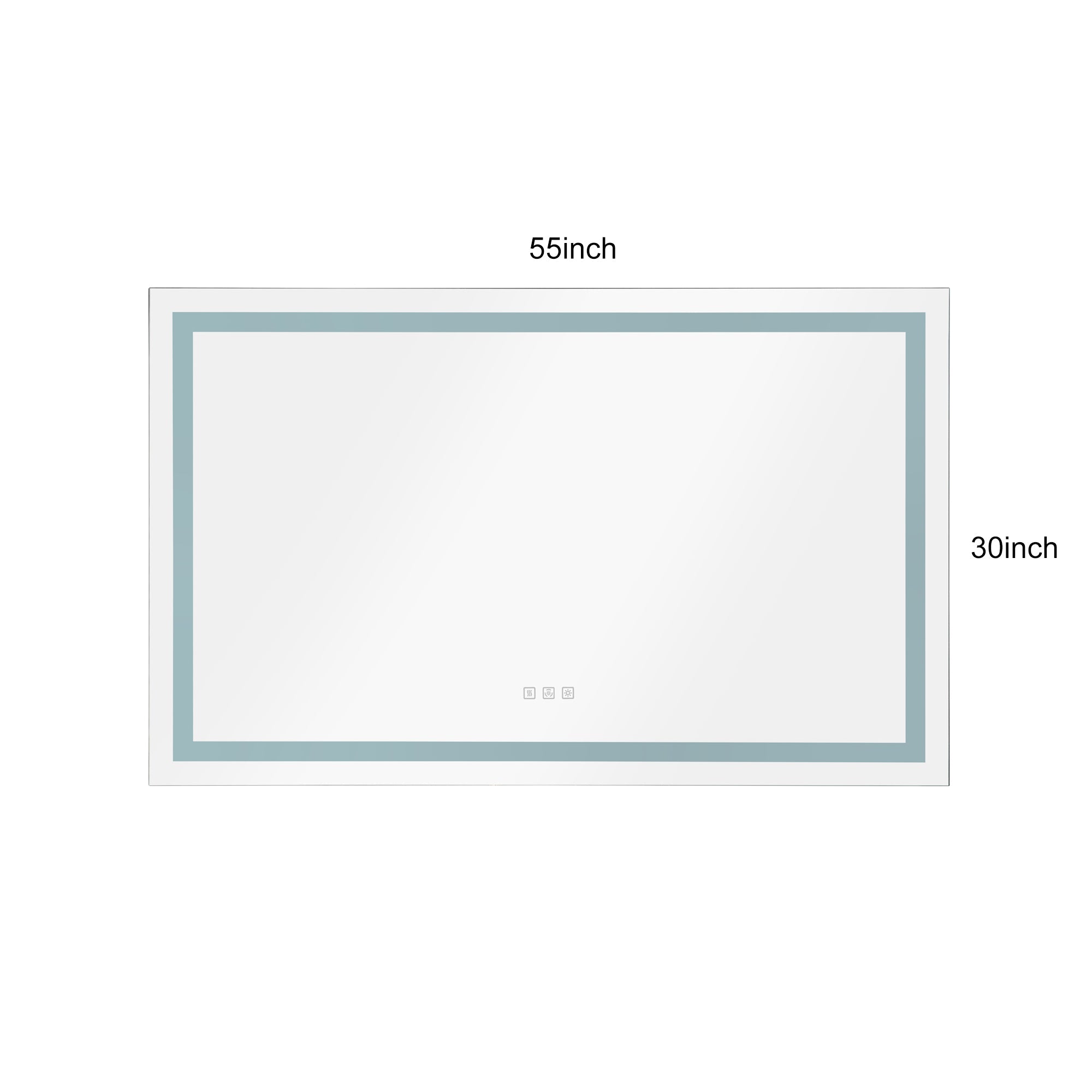 55x30 Inch LED Bathroom Mirror with Frontlit and Backlit, Wall Mounted Vanity Mirror with Smart Touch Button, Anti-Fog, Memory Function, 3 Colors, Stepless Dimmable Makeup Mirror