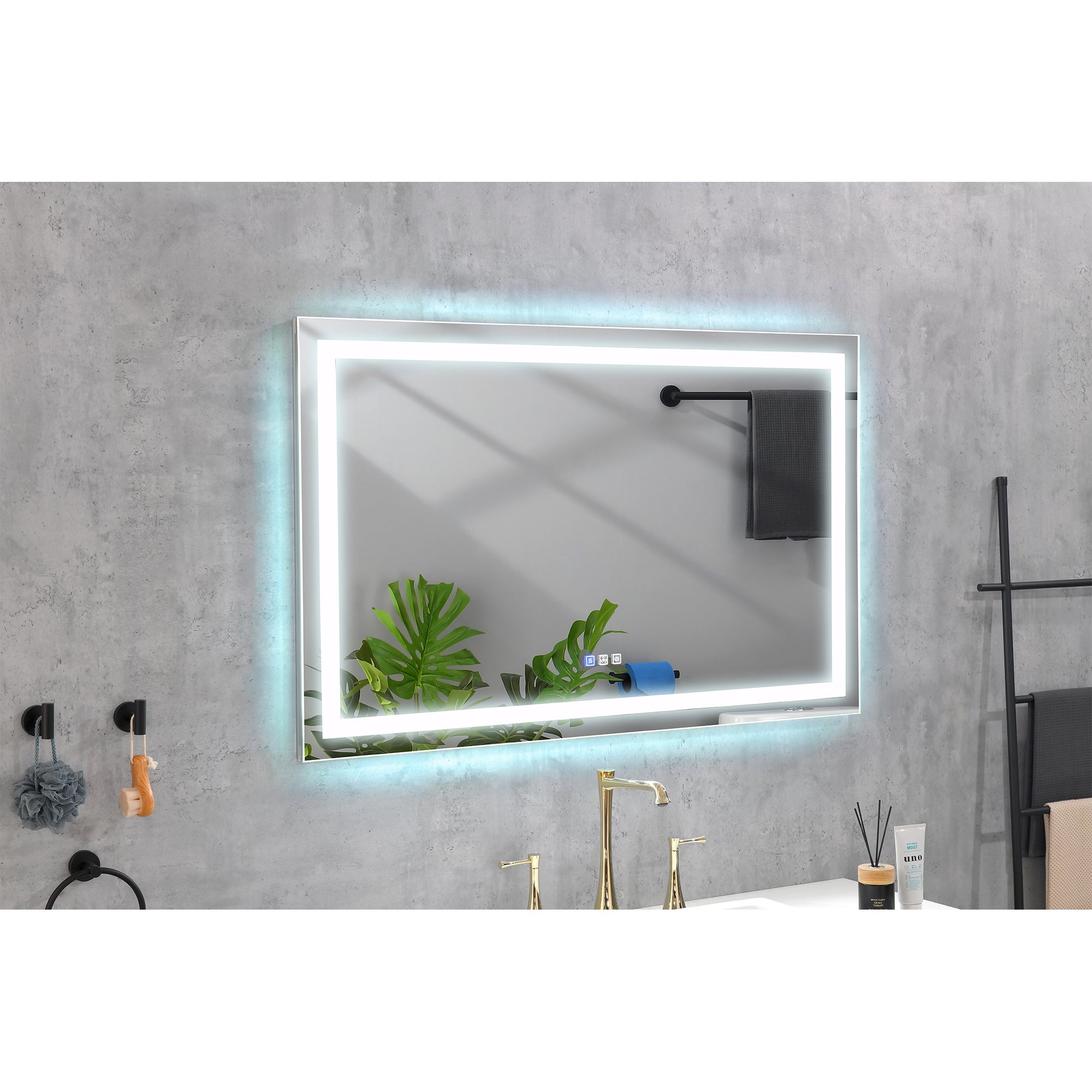 55x30 Inch LED Bathroom Mirror with Frontlit and Backlit, Wall Mounted Vanity Mirror with Smart Touch Button, Anti-Fog, Memory Function, 3 Colors, Stepless Dimmable Makeup Mirror