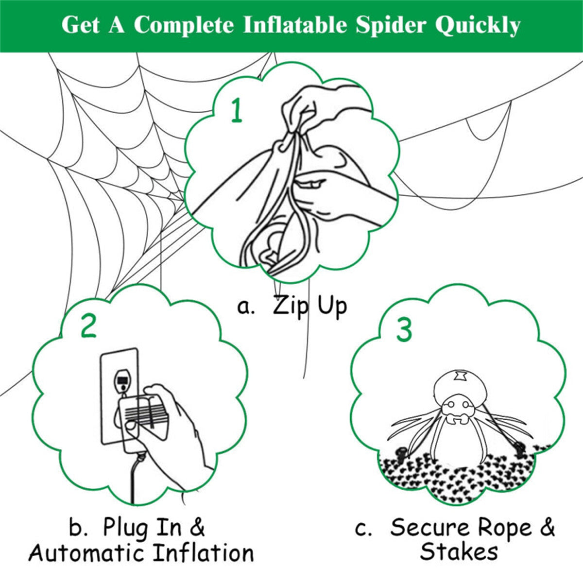 6 Feet Halloween Decorate Inflatable Spider