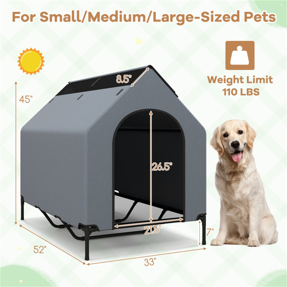 33" x 52"  pet house with windows