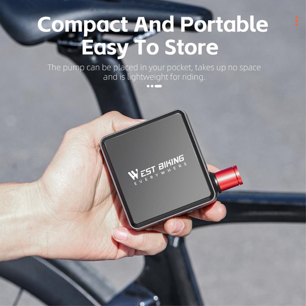 Mini Electric Bike Pump Portable Type-C Rechargeable Air Compressor