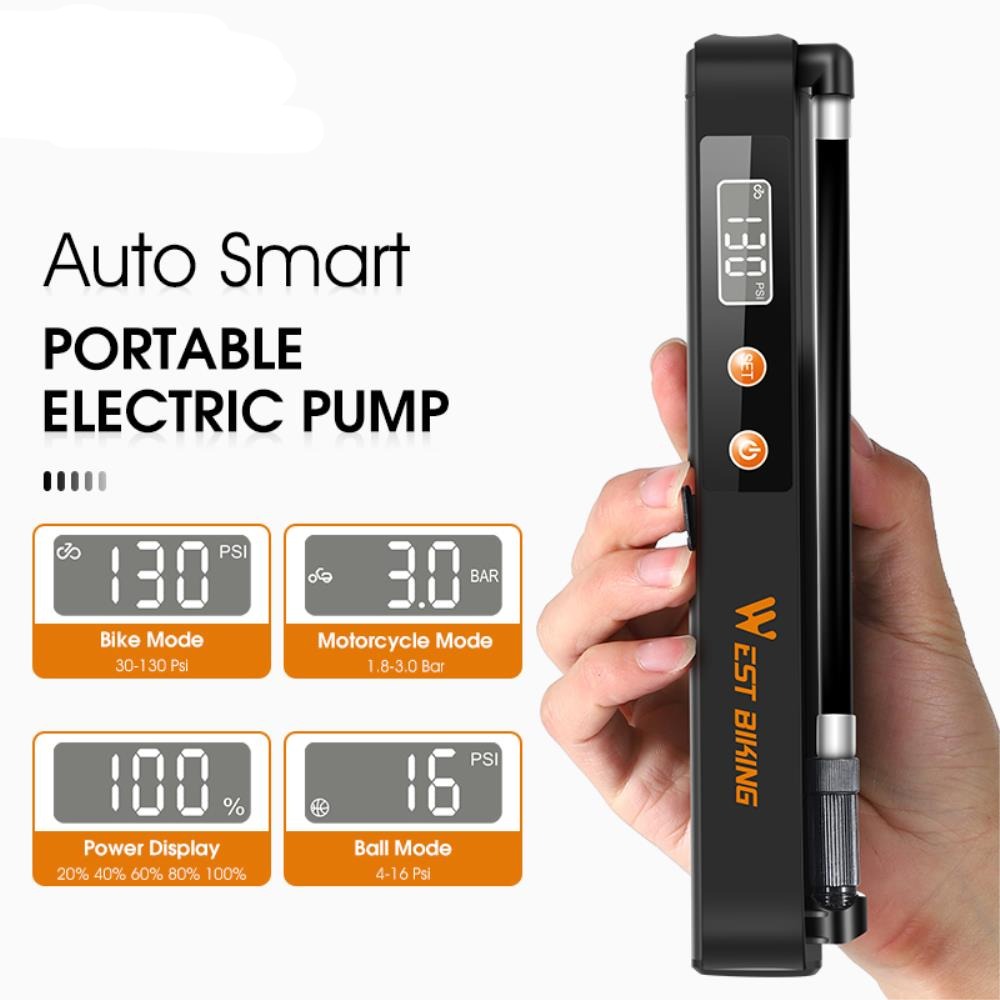 Smart motorcycle bicycle car pump air compressor portable wireless tire inflator