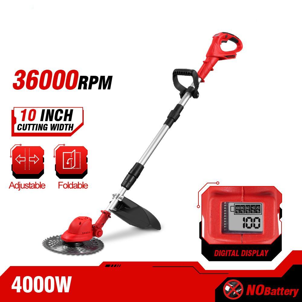 36000RPM Brushless Electric Lawn Mower Cordless Lawn Trimmer Foldable Adjustable Garden Mower