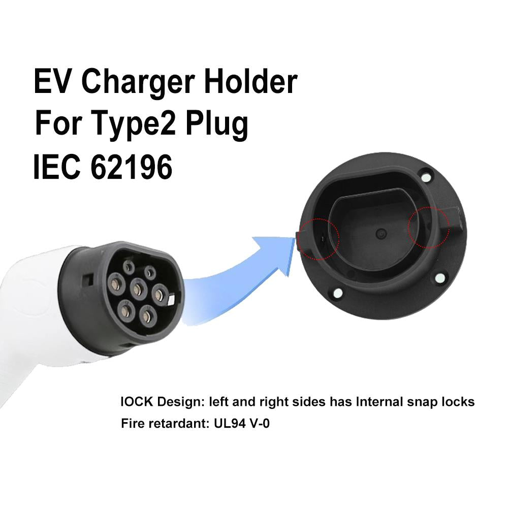 Type 2 EV Charger for IEC 62196-2 Connector Plug with Spring Tub Wall Mount