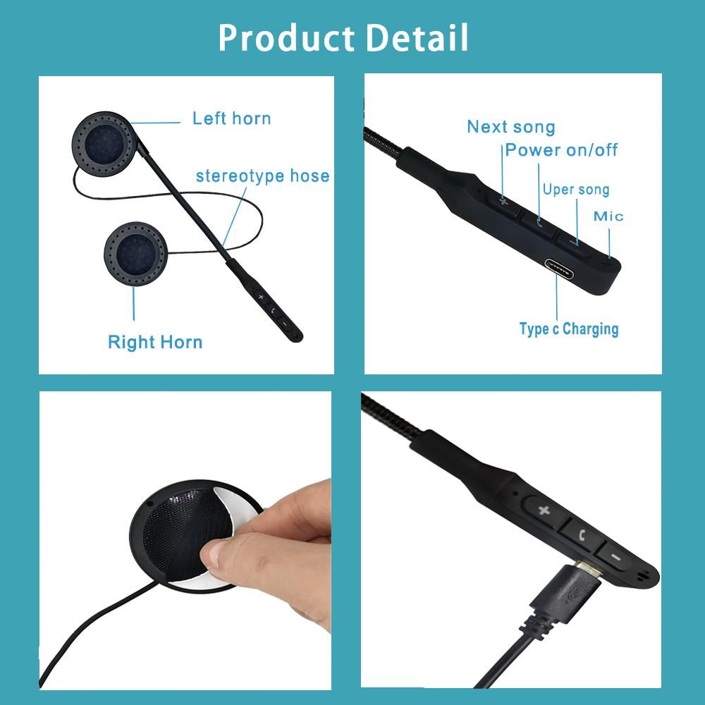 Bluetooth 5.0 BT19 Motorcycle Helmet Headset Wireless Hands-Free Call Kit Stereo Anti-Interference