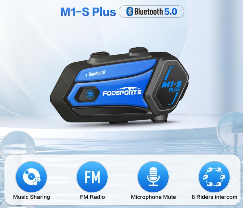 M1s Plus Helmet Intercom Motorcycle Bluetooth Headset 8 Riders 1000M