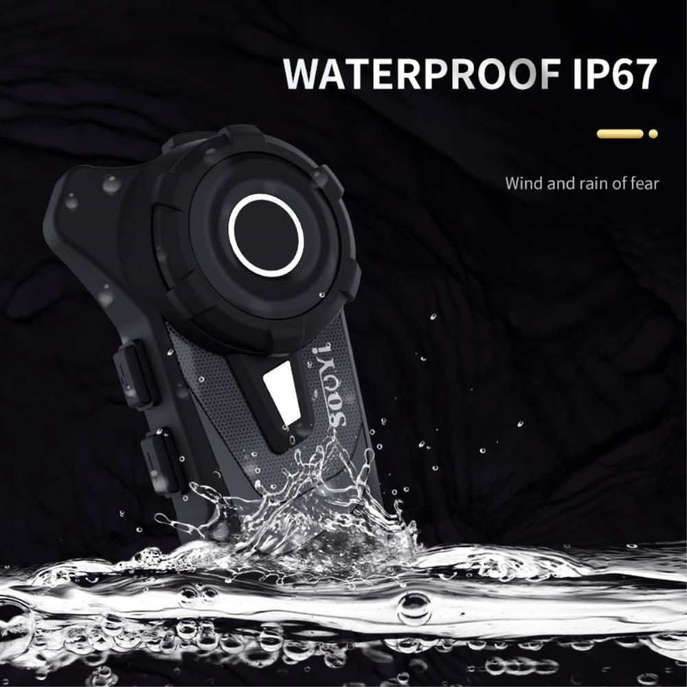 Motorcycle intercom 1000M FM Bluetooth 5.1 helmet headset waterproof and noise reduction