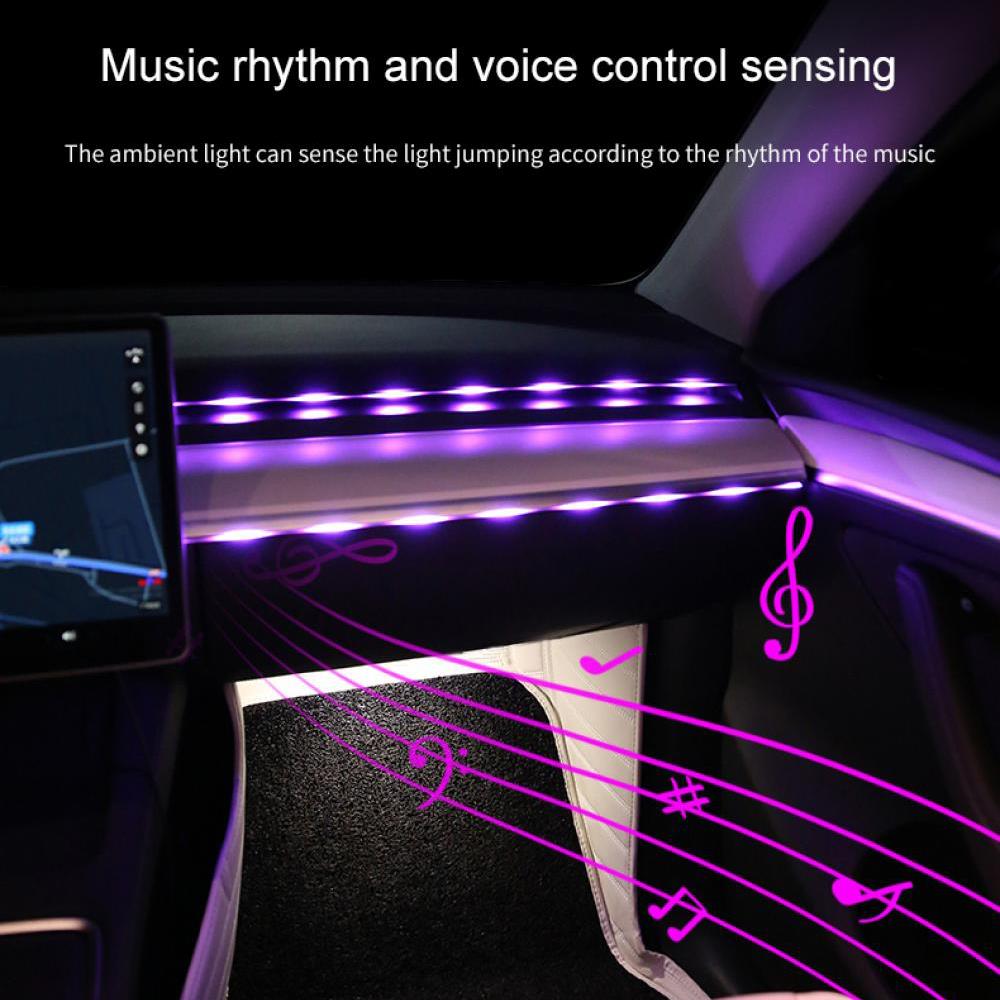 Voice control car interior atmosphere light 110CM acrylic LED light strip USB plug