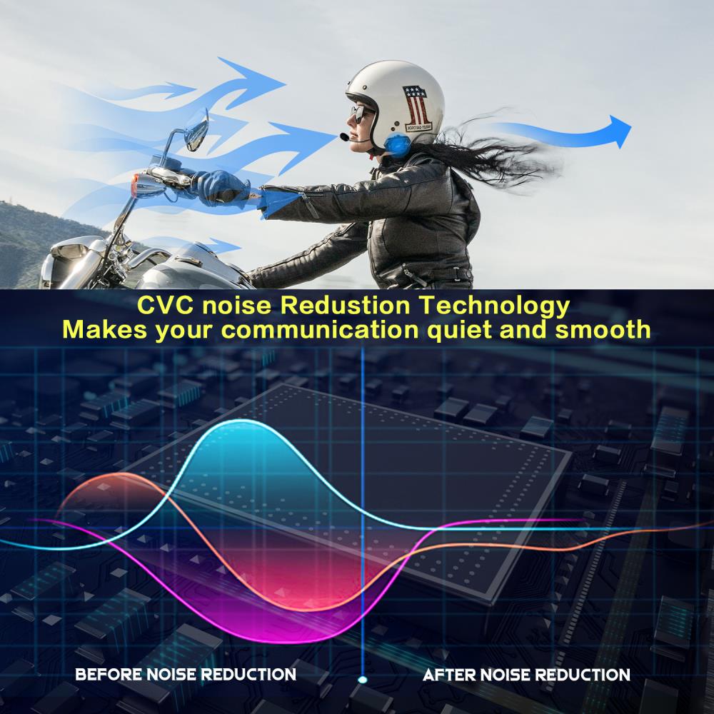 M1-s Pro Walkie Talkie Motorcycle Helmet Bluetooth Headset 8 Riders Group Chat Voice Assistant 1200M