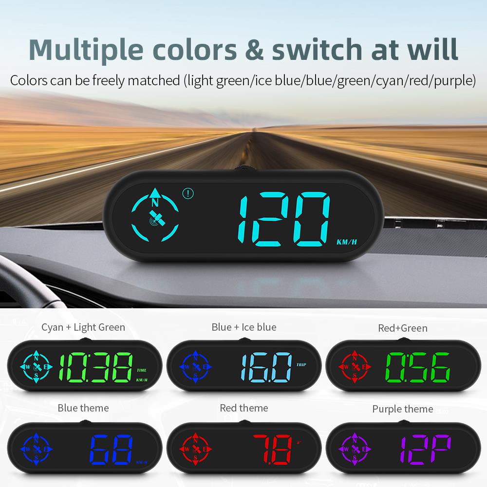 GPS Speedometer Car HUD Head Up Display Car Computer Automatic Speed Alert G7