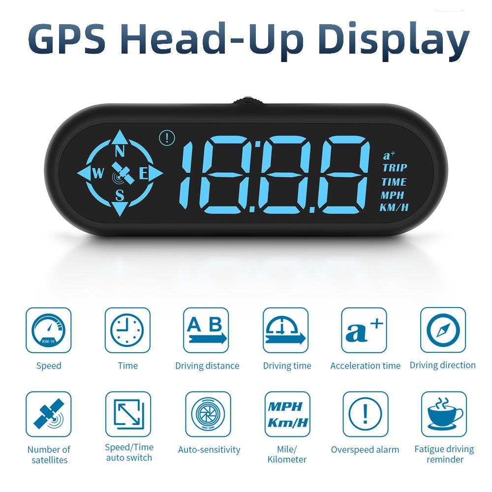 GPS Speedometer Car HUD Head Up Display Car Computer Automatic Speed Alert G7