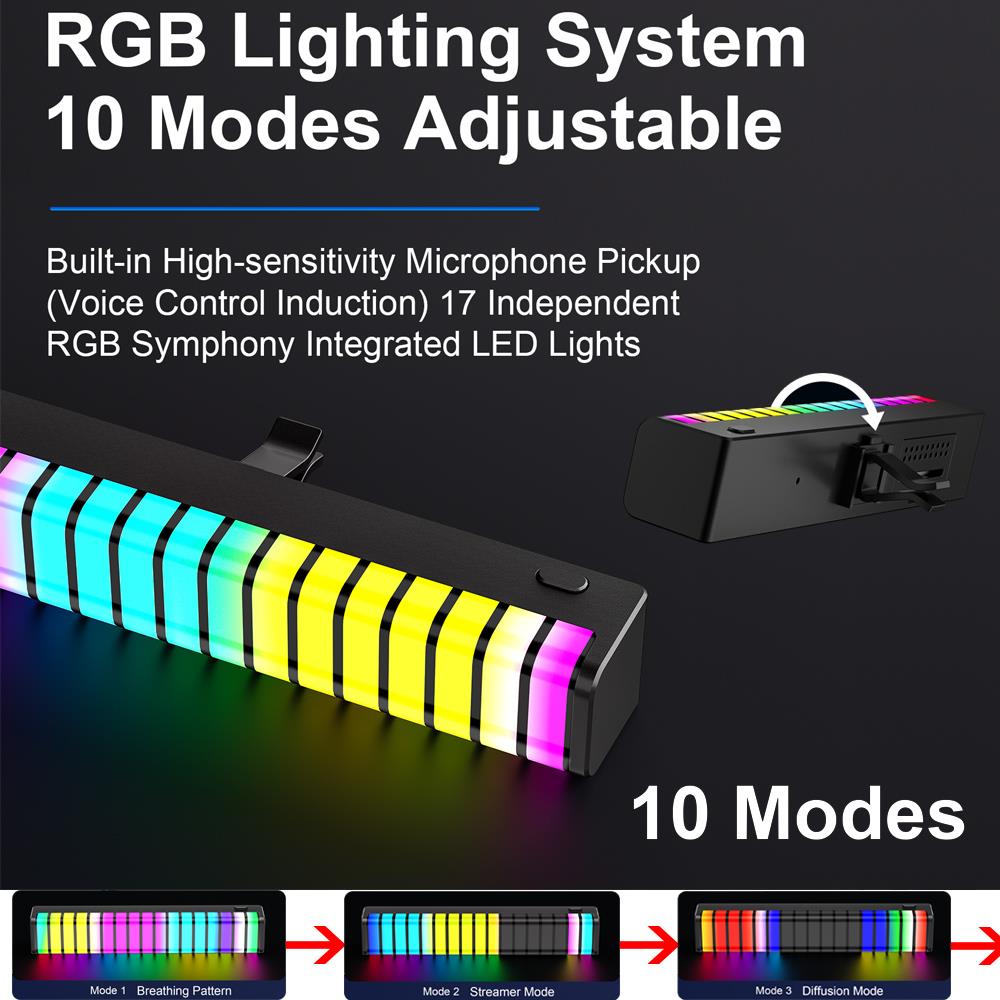 Air Aromatherapy Car Music Rhythm Light RGB 10 Vent Clip Ambient Light