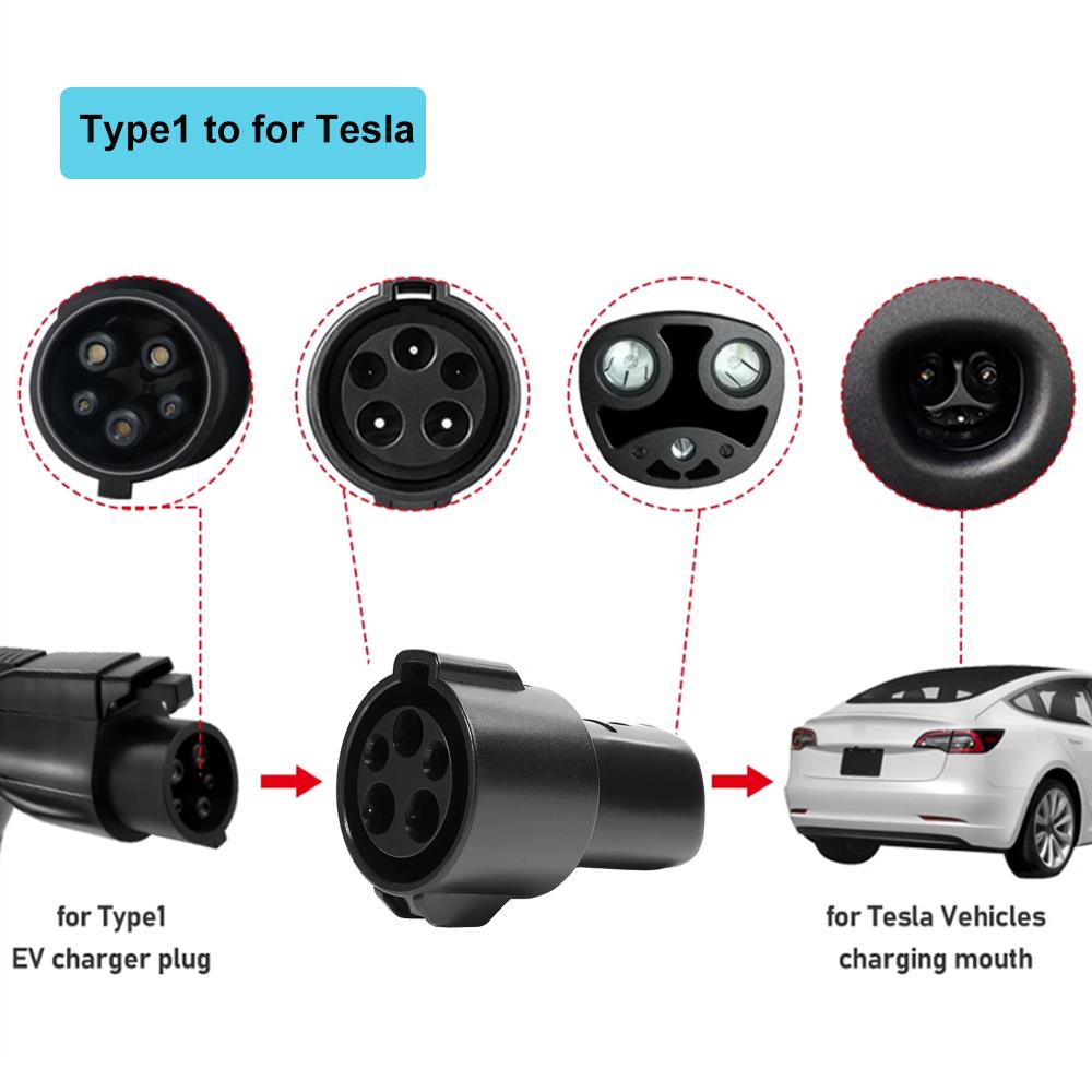 Plug and Play EV Electric Car Charging Adapter Type1 Converter Gun Socket 60A Max