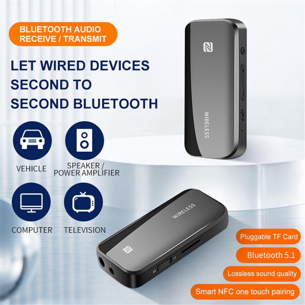 Bluetooth 5.1 Transmitter Receiver Wireless Adapter for TV Computer Headphones Stereo