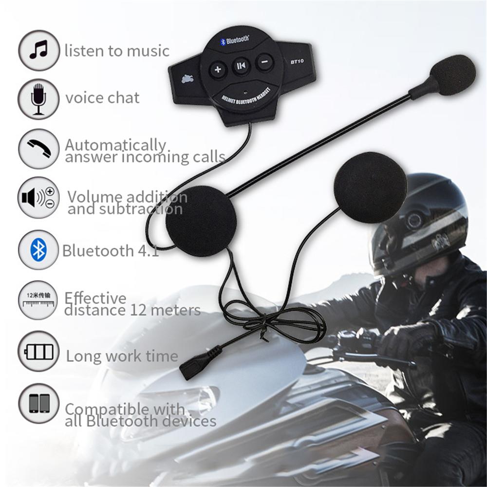 Motorcycle Helmet Bluetooth Headset 300Mah Wireless Hands-Free Stereo Anti-interference